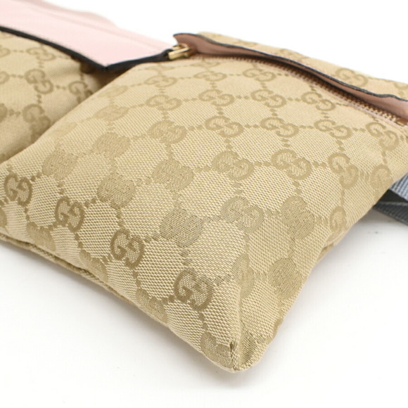 Gucci Waist Bag Body Canvas Leather Beige Pink - Picture 5 of 9